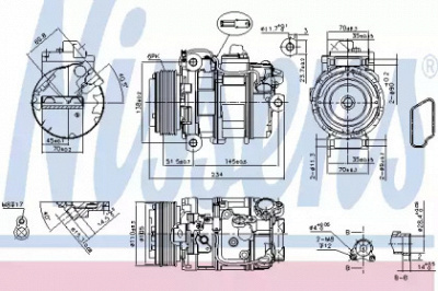NISSENS 890390 -  Компрессор, кондиционер
