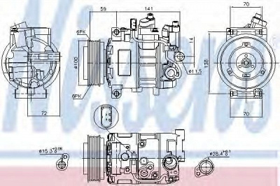 NISSENS 89052 -  Компрессор, кондиционер