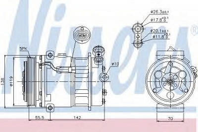 NISSENS 89157 -  Компрессор, кондиционер