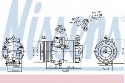 NISSENS 89222 -  Компрессор, кондиционер