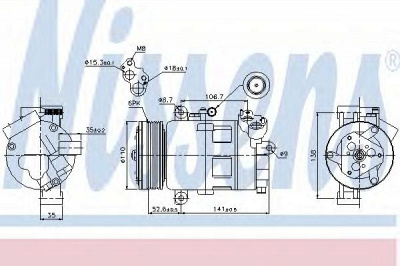 NISSENS 89307 -  Компрессор, кондиционер