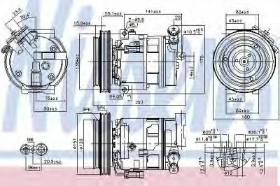 NISSENS 89396 -  Компрессор, кондиционер