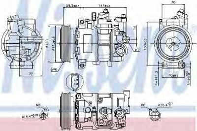 NISSENS 89415 -  Компрессор, кондиционер