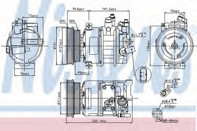 NISSENS 89421 -  Компрессор, кондиционер