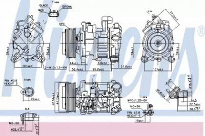 NISSENS 89585 -  КОМПРЕССОР СИСТЕМЫ КОНДИЦИОНИРОВАНИЯ