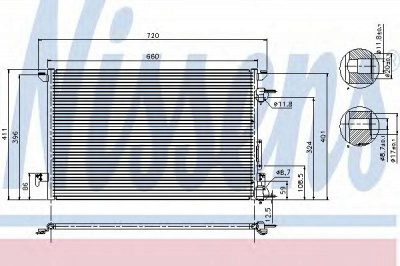 NISSENS 94597 -  Конденсатор, кондиционер