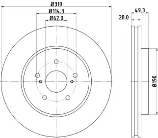 NISSHINBO nd1018k -  Диск тормозной вентилируемый