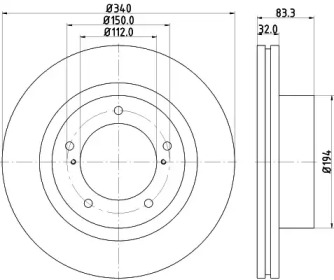 NISSHINBO nd1051k -  Диск тормозной вентилируемый