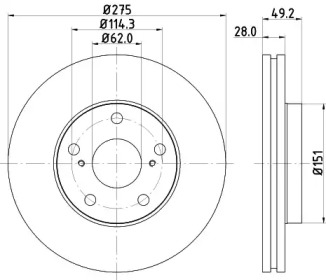 NISSHINBO nd1059k -  Диск тормозной вентилируемый