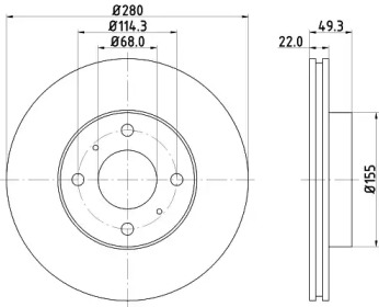 NISSHINBO nd2023k -  Диск тормозной вентилируемый