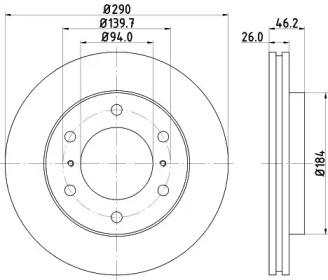 NISSHINBO nd3016k -  Диск тормозной вентилируемый