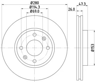 NISSHINBO nd6010k -  Диск тормозной вентилируемый