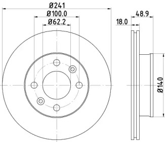 NISSHINBO nd6018k -  Диск тормозной вентилируемый