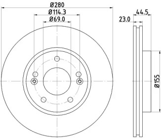 NISSHINBO nd6028k -  Диск тормозной вентилируемый
