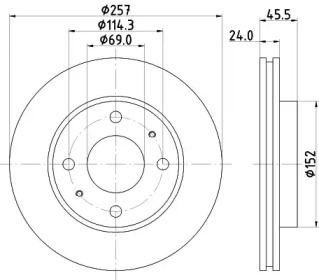 NISSHINBO nd6044k -  Диск тормозной вентилируемый
