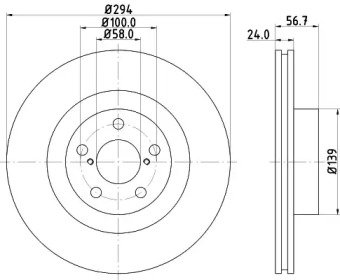 NISSHINBO nd7004k -  Диск тормозной вентилируемый