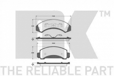 NK 222524 -  Комплект тормозных колодок, дисковый тормоз