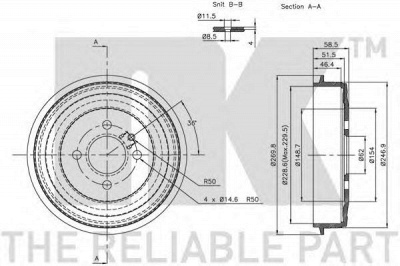 NK 251503 -  Тормозной барабан