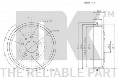 NK 252543 -  Тормозной барабан