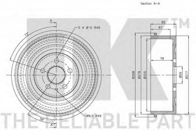 NK 261902 -  Тормозной барабан