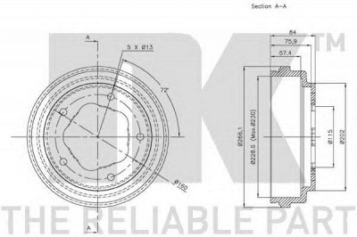 NK 262504 -  Тормозной барабан