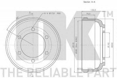 NK 262509 -  Тормозной барабан