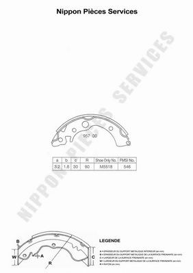 NPS h350a03 -  Комплект тормозных колодок