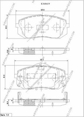 NPS k360a19 -  Комплект тормозных колодок, дисковый тормоз