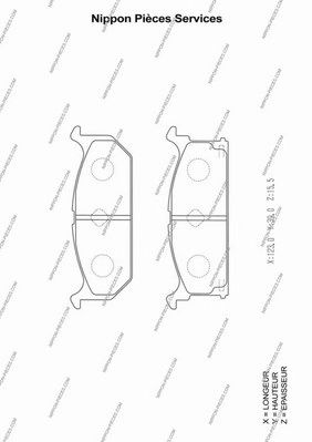 NPS s360i04 -  Комплект тормозных колодок, дисковый тормоз