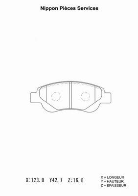 NPS t360a26 -  Комплект тормозных колодок, дисковый тормоз
