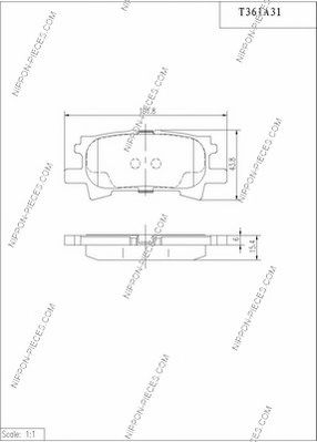 NPS t361a31 -  Комплект тормозных колодок, дисковый тормоз