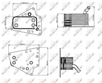 NRF 31258 -  масляный радиатор, двигательное масло