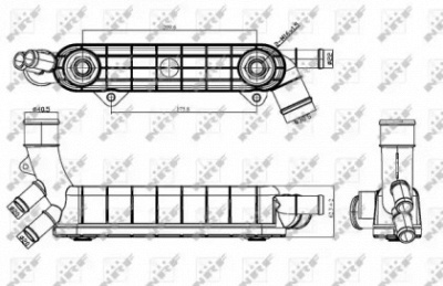 NRF 31316 -  масляный радиатор, двигательное масло