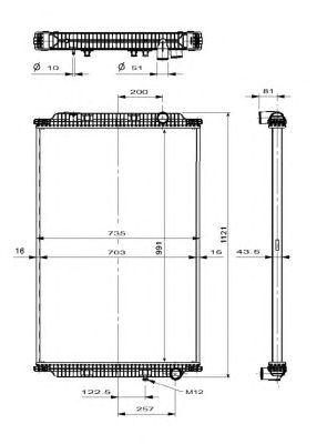 NRF 509725 -  Радиатор, охлаждение двигателя