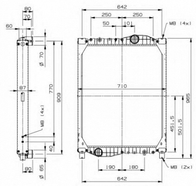 NRF 509908 -  Радиатор, охлаждение двигателя