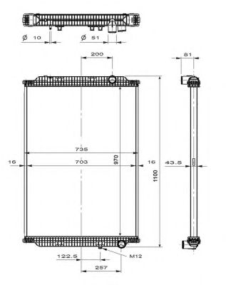 NRF 519564 -  Радиатор, охлаждение двигателя