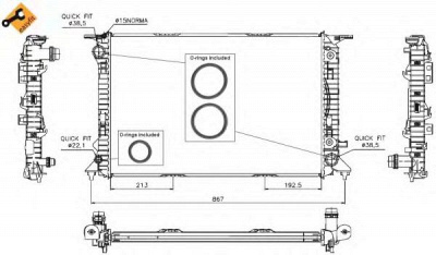 NRF 53719 -  Радиатор, охлаждение двигателя