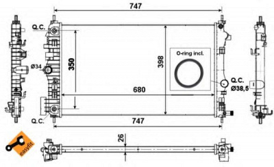 NRF 53777 -  Радиатор, охлаждение двигателя