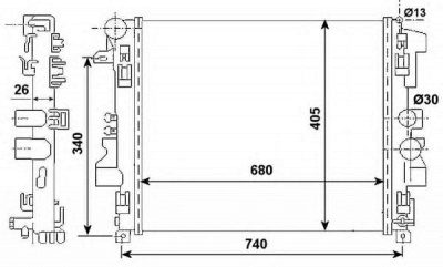NRF 53801 -  Радиатор, охлаждение двигателя