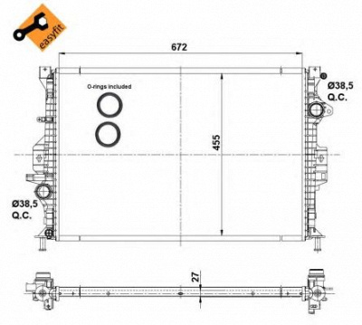 NRF 53811 -  Радиатор, охлаждение двигателя