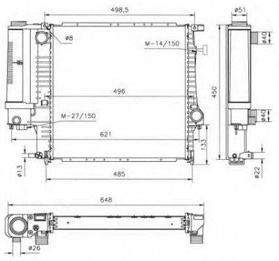 NRF 53849 -  Радиатор, охлаждение двигателя