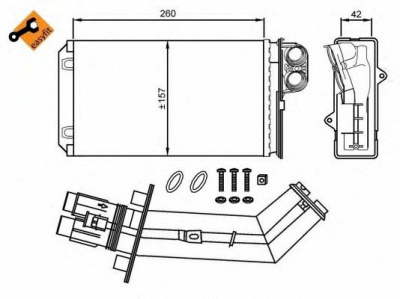 NRF 54280 -  Теплообменник, отопление салона