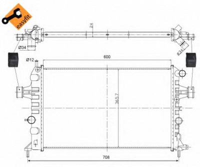 NRF 54668 -  Радиатор, охлаждение двигателя