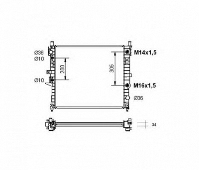 NRF 55334 -  Радиатор, охлаждение двигателя