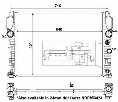 NRF 56076 -  Радиатор, охлаждение двигателя