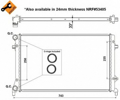 NRF 56153 -  Радиатор, охлаждение двигателя