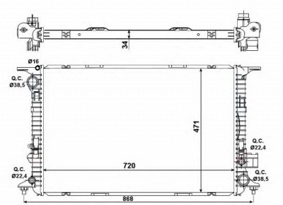 NRF 58439 -  Радиатор, охлаждение двигателя