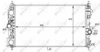 NRF 59076 -  Радиатор, охлаждение двигателя