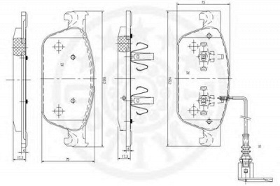 OPTIMAL 12545 -  Комплект тормозных колодок, дисковый тормоз