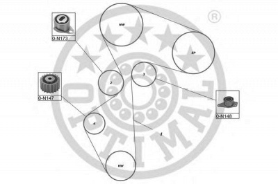OPTIMAL sk1084 -  Комплект ремня ГРМ